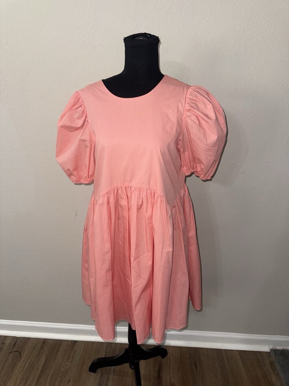 Tuckernuck Dress XS Hyacinth House Allie Puff Sleeve Babydoll Pink Coquette